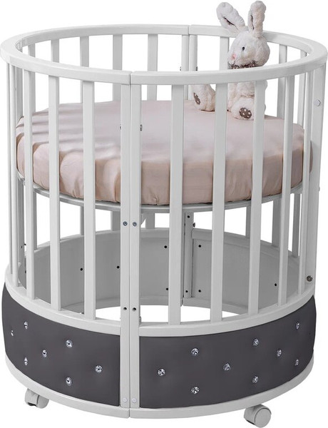 Изображение товара Детская кровать-трансформер Sweet Baby Brillantezza 7в1 на колесах (белый/серый)