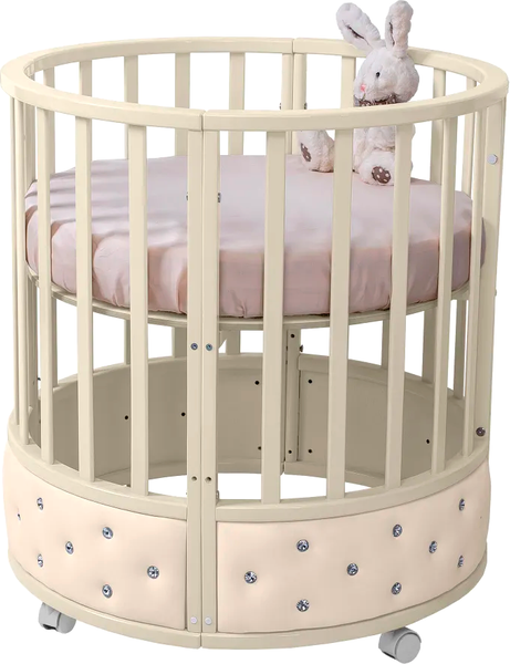 Изображение товара Детская кровать-трансформер Sweet Baby Brillantezza 7в1 на колесах (слоновая кость)