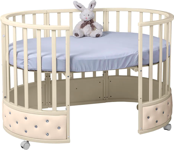 Изображение товара Детская кровать-трансформер Sweet Baby Brillantezza 7в1 на колесах (слоновая кость)