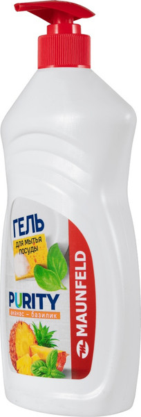 Изображение товара Средство для мытья посуды Maunfeld Гель Purity Ананас и базилик MDL450PD (450г, с дозатором)