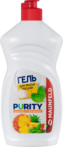 Изображение товара Средство для мытья посуды Maunfeld Гель Purity Ананас и базилик MDL450PF (450г)