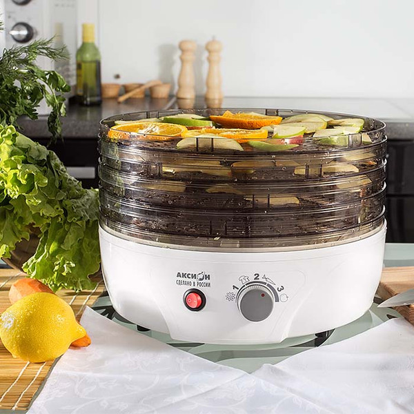 Изображение товара Сушилка для овощей и фруктов Аксион Т33 (белый/дымчатый)