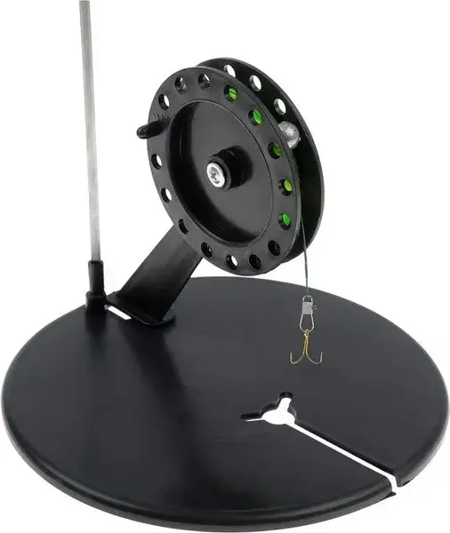 Изображение товара Набор жерлиц рыболовных Три Кита В сумке с угловой стойкой оснащенные с катушкой d.85 / 007.9873 (10шт)