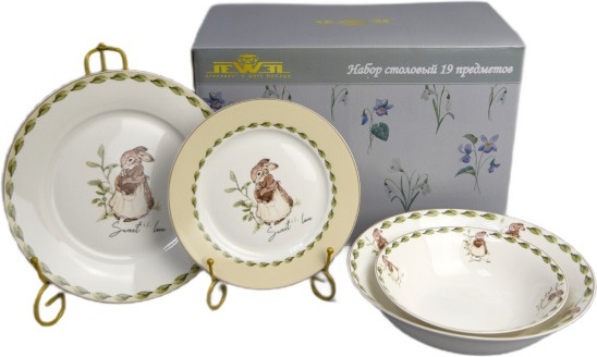 Изображение товара Набор тарелок JEWEL Мамина любовь ПС0050-03 (19шт, нью бон)