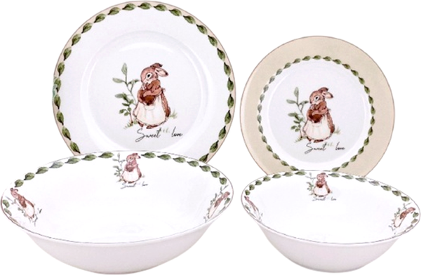 Изображение товара Набор тарелок JEWEL Мамина любовь ПС0050-03 (19шт, нью бон)