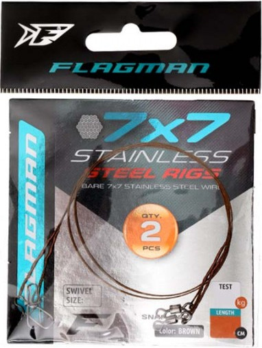 Изображение товара Набор поводков рыболовных Flagman Fishing X49 10кг 30см / FX49-10-30 (10шт)