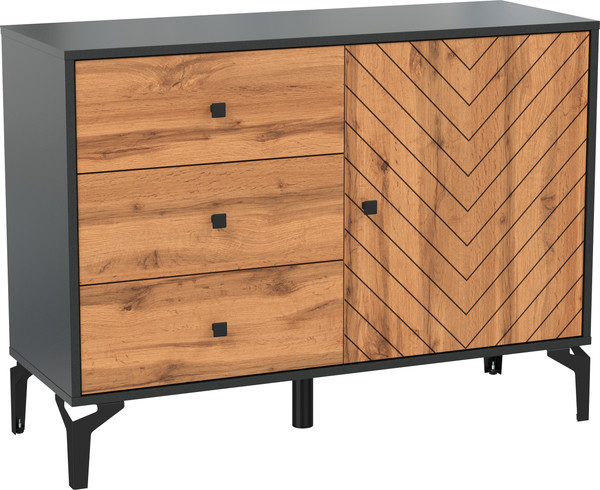 Изображение товара Комод Олмеко Лофт 59.02 (черный/дуб вотан)