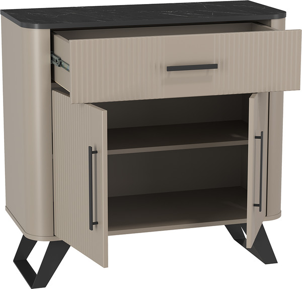 Изображение товара Тумба Олмеко Фиделия 76.03 (серый камень/мрамор черный/серый камень)