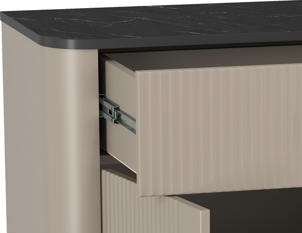 Изображение товара Тумба Олмеко Фиделия 76.03 (серый камень/мрамор черный/серый камень)