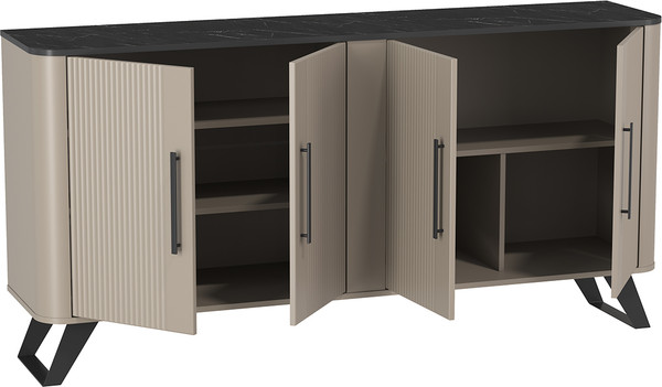 Изображение товара Тумба Олмеко Фиделия 76.04 (серый камень/мрамор черный/серый камень)