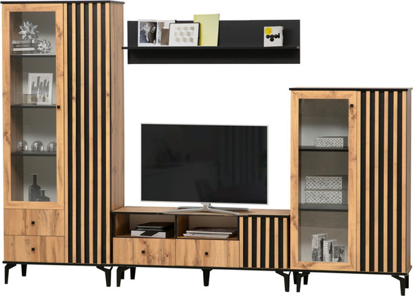 Изображение товара Полка Олмеко Либерти 51.09 (дуб вотан/черный)