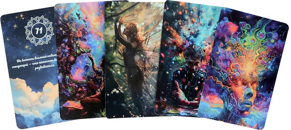 Изображение товара Гадальные карты Бомбора Вспышка вдохновения. 72 мотивационные карты (9785042091124, Цинбал М.Г.)