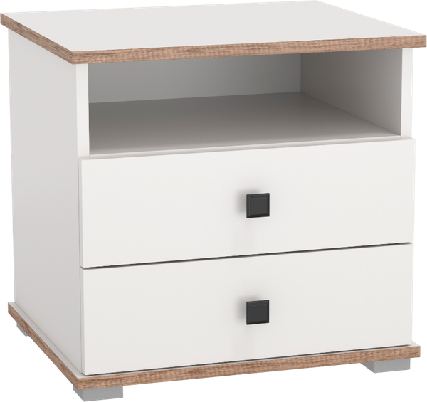 Изображение товара Прикроватная тумба Олмеко Либерти 51.17 опора 150мм (белый/дуб каньон)
