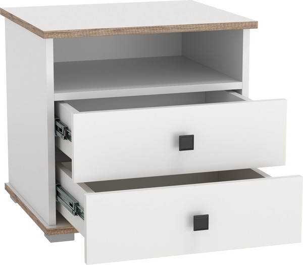 Изображение товара Прикроватная тумба Олмеко Либерти 51.17 опора 150мм (белый/дуб каньон)