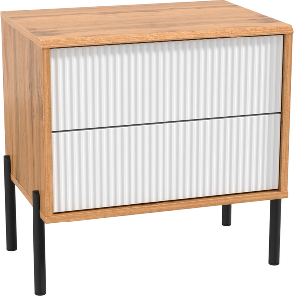 Изображение товара Прикроватная тумба Олмеко Кензо 72.09 (дуб вотан/белый глянец снег)