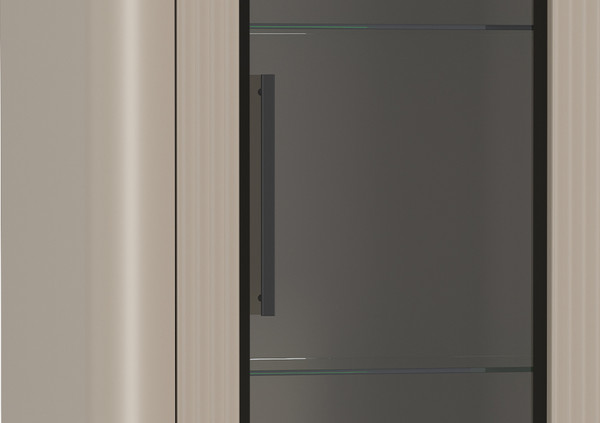 Изображение товара Шкаф с витриной Олмеко Фиделия 76.01 (серый камень/мрамор черный)