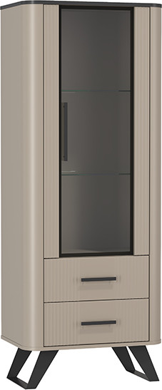 Изображение товара Шкаф с витриной Олмеко Фиделия 76.02 (серый камень/мрамор черный)