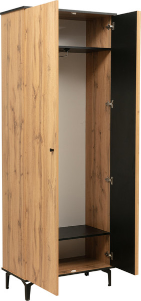 Изображение товара Шкаф Олмеко Либерти 51.01 опора 150мм (дуб вотан/черный)