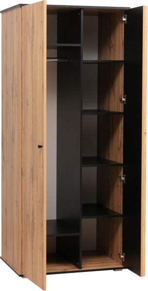 Изображение товара Шкаф Олмеко Либерти 51.12 опора 20мм (дуб вотан/черный)