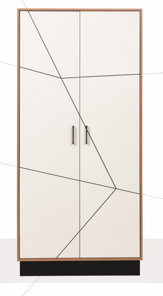 Изображение товара Шкаф Олмеко Гамма 54.03 2-х дверный (таксония/черный/ПВХ белый)