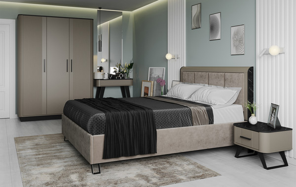 Изображение товара Шкаф Олмеко Фиделия 76.09 (серый камень/мрамор черный)