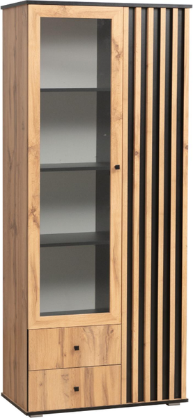 Изображение товара Шкаф Олмеко Либерти 51.02 опора 20мм (дуб вотан/черный)