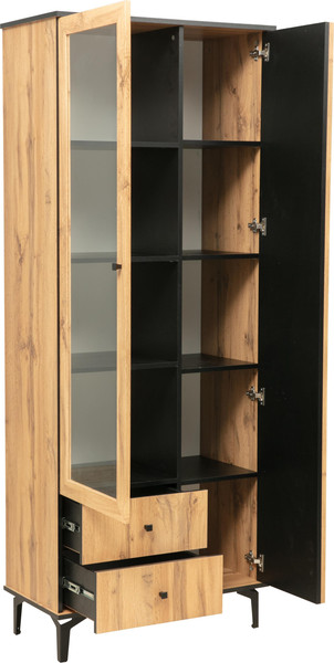 Изображение товара Шкаф Олмеко Либерти 51.02 опора 150мм (дуб вотан/черный)