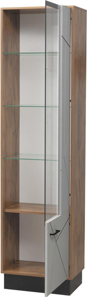 Изображение товара Шкаф-пенал Олмеко Гамма 54.01-01 правый (таксония/черный/ПВХ грей)