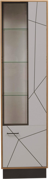 Изображение товара Шкаф-пенал Олмеко Гамма 54.01-01 правый (таксония/черный/ПВХ грей)