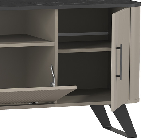 Изображение товара Тумба Олмеко Фиделия 76.05 ТВ (серый камень/мрамор черный)