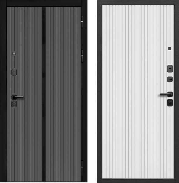 Изображение товара Входная дверь Guard 86x205 правая (графит лакобель/белый матовый)