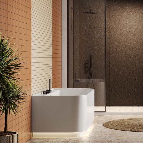 Изображение товара Ванна из искусственного камня Belux Атланта ВА-1700 с подставкой и подсветкой (18, белый матовый/Solid Surface)