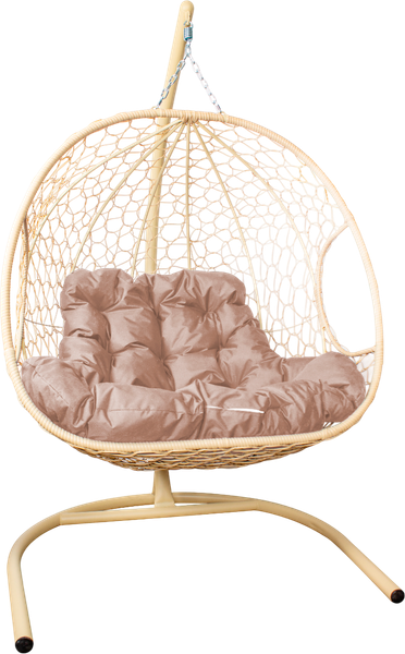 Изображение товара Кресло подвесное M-Group Для двоих / 11450501 (бежевый ротанг/бежевая подушка)
