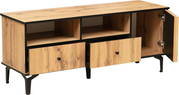 Изображение товара Тумба Олмеко Либерти 51.06 ТВ опора 150мм (дуб вотан/черный)