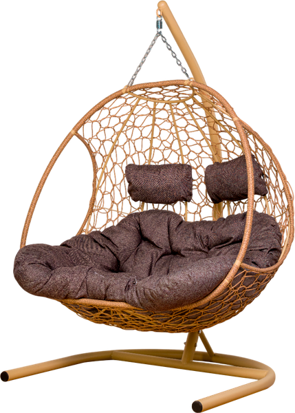 Изображение товара Кресло подвесное M-Group Добрыня / 11460515 (бежевый ротанг/какао подушка)