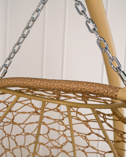 Изображение товара Кресло подвесное M-Group Добрыня / 11460512 (бежевый ротанг/лен подушка)