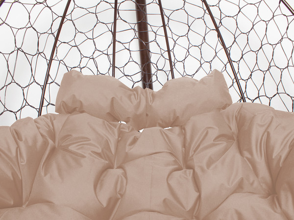 Изображение товара Кресло подвесное M-Group Добрыня / 11460201 (коричневый ротанг/бежевая подушка)