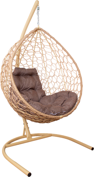 Изображение товара Кресло подвесное M-Group Капля Home / 11830505 (бежевый ротанг/какао подушка)