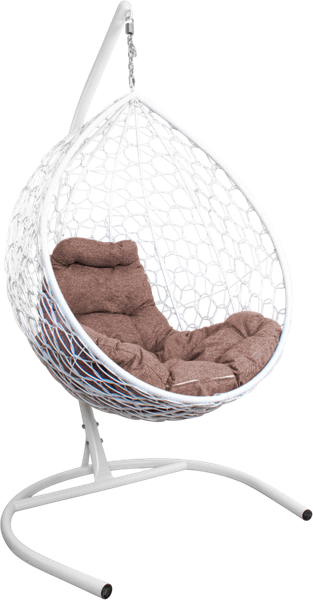 Изображение товара Кресло подвесное M-Group Капля Home / 11830105 (белый ротанг/какао подушка)