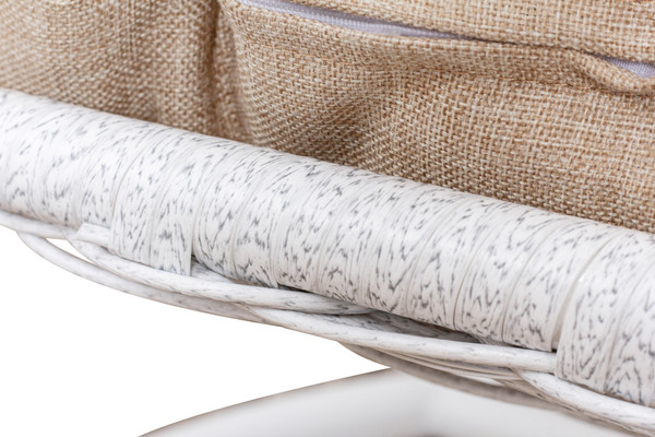 Изображение товара Кресло подвесное M-Group Капля Home / 11830101 (белый ротанг/лен подушка)