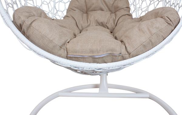 Изображение товара Кресло подвесное M-Group Капля Home / 11830101 (белый ротанг/лен подушка)