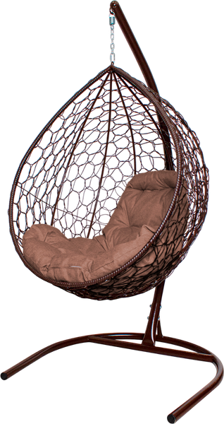 Изображение товара Кресло подвесное M-Group Капля Home / 11830205 (коричневый ротанг/какао подушка)
