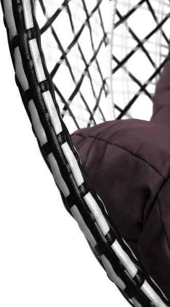 Изображение товара Кресло подвесное M-Group Капля Люкс / 11034602 (белый/черный ротанг/бордовая подушка)