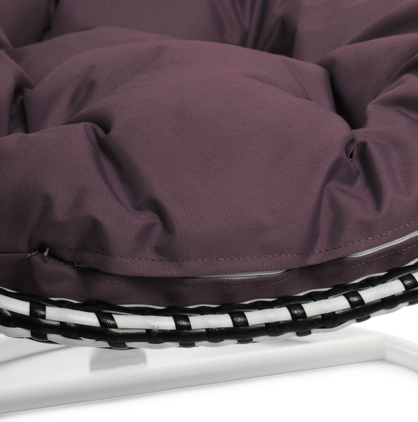 Изображение товара Кресло подвесное M-Group Капля Люкс / 11034602 (белый/черный ротанг/бордовая подушка)