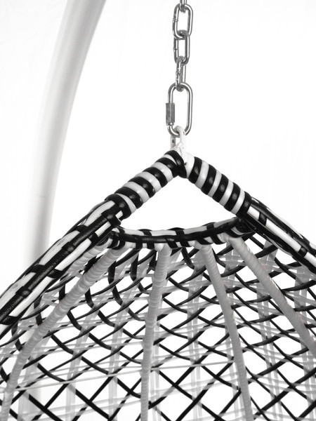 Изображение товара Кресло подвесное M-Group Капля Люкс / 11034602 (белый/черный ротанг/бордовая подушка)