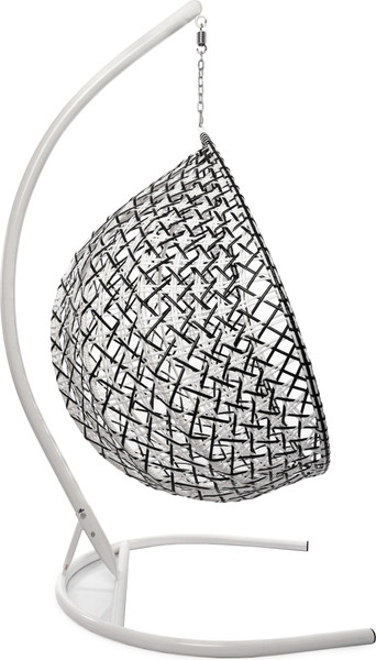 Изображение товара Кресло подвесное M-Group Капля Люкс / 11034602 (белый/черный ротанг/бордовая подушка)