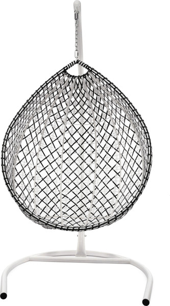 Изображение товара Кресло подвесное M-Group Капля Люкс / 11034602 (белый/черный ротанг/бордовая подушка)