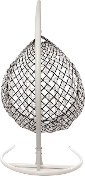 Изображение товара Кресло подвесное M-Group Капля Люкс / 11034604 (белый/черный ротанг/зеленая подушка)