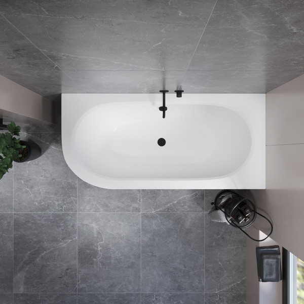 Изображение товара Ванна акриловая Lauter Bliss 150 P / 21201052P (с каркасом/черный подголовн./черный лицевой экран)