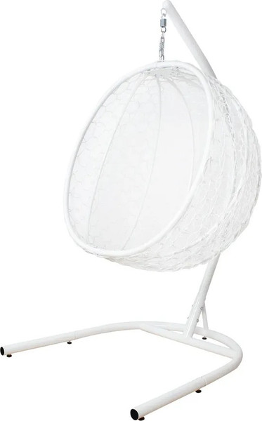 Изображение товара Кресло подвесное M-Group Капля складное / 11500108 (белый ротанг/розовая подушка)